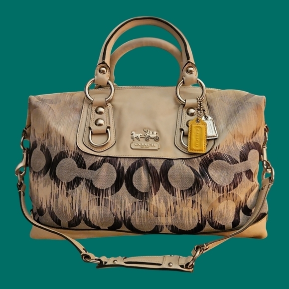 VTG 1990s Coach Large Signature Logo Satchel Handbag - Picture 1 of 13